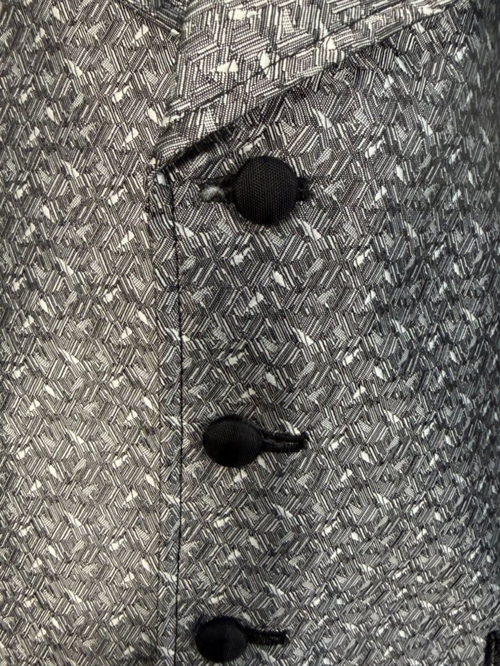 Wahmaker Frontier Mens Gray Herringbone Vest Large Shawl Collar Lined Pockets - Picture 2 of 9